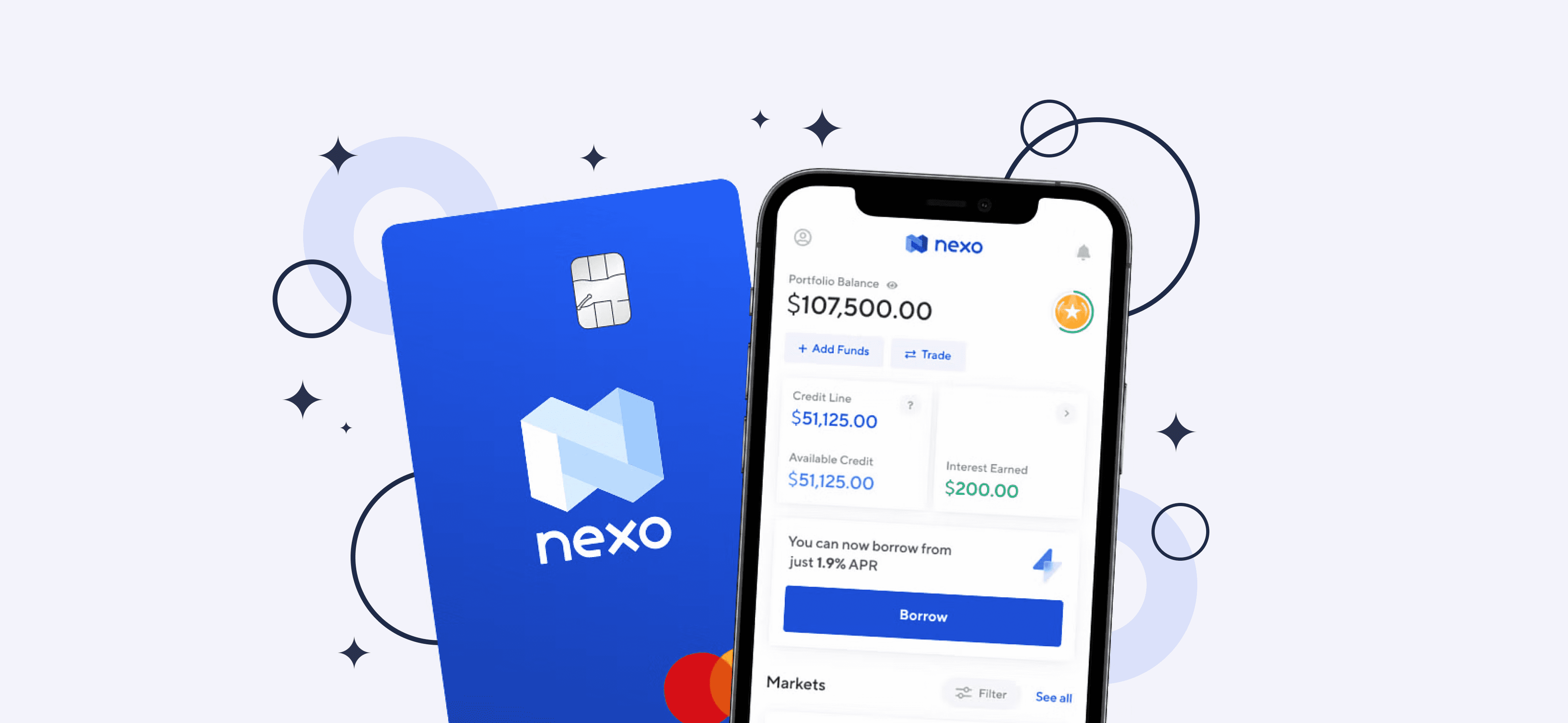 Изображение криптовалютной карты Nexo.